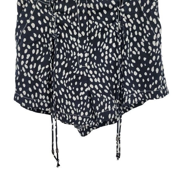 Free People Bennett Shorts 6 Black Polka Dot Wide Baggy Corset Pockets Cotton - Picture 10 of 12